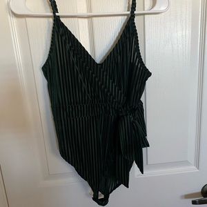green sheer bodysuit